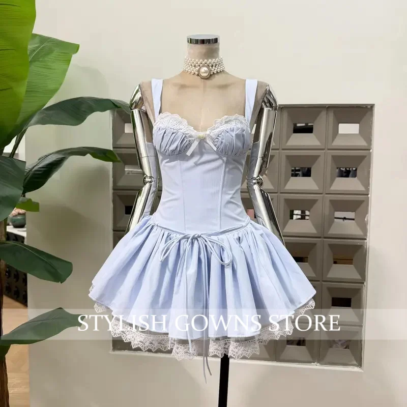 Summer New Mini Dress Lace Floral Shell Cup Low Cut Corset Waist Sweet Coquette Party Cocktail Gown For Women's Dresses Vestidos