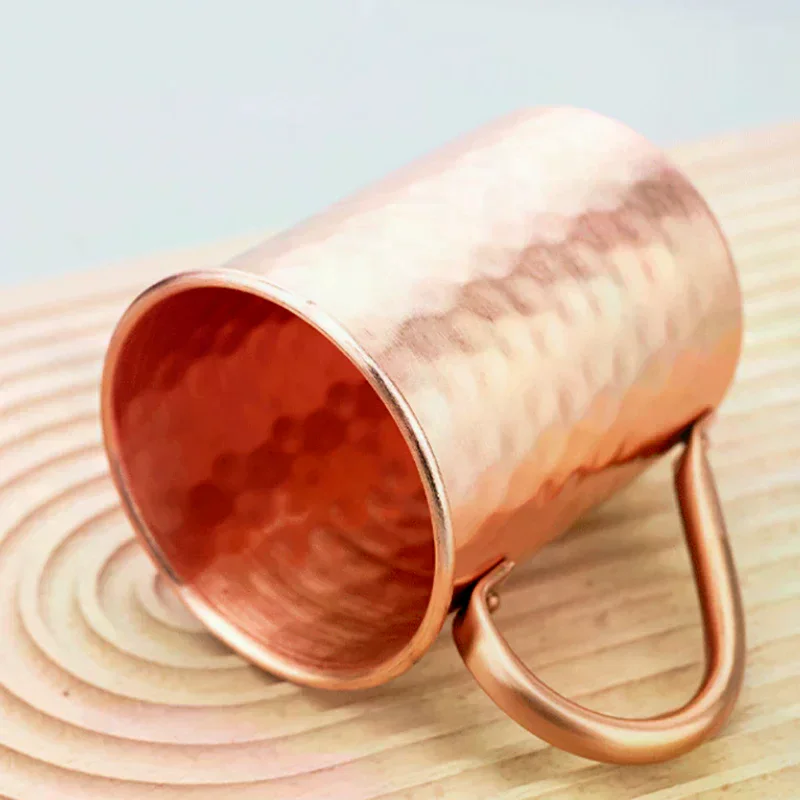 D5 400ml 100% Copper Moscow Mule Mug Cocktail Wine Cup Hammered Coppery Beer Mugs Coffee Mug Milk Cup Bar Cup Drinkware Durable