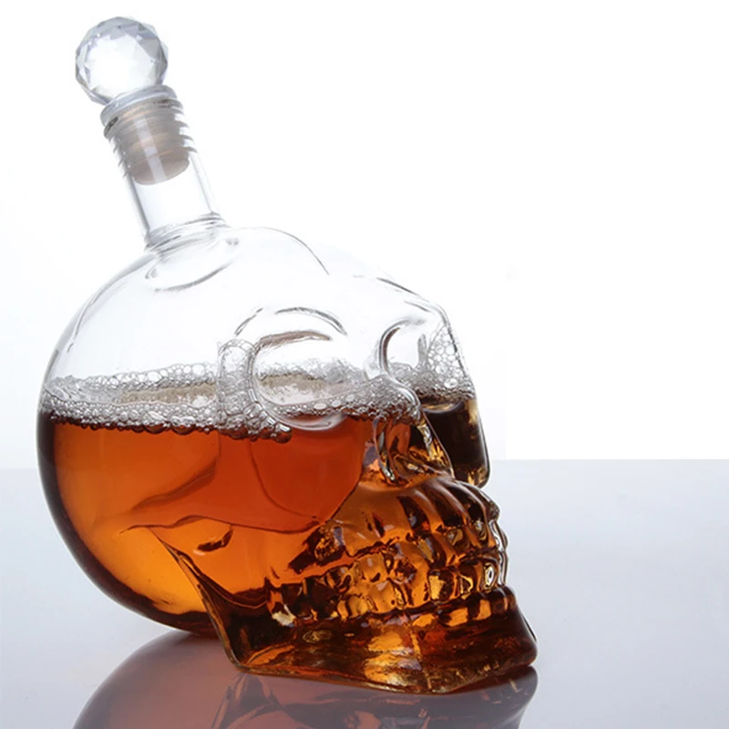 Creative Skull Head Decanter Crystal Bottle Vodka Wine Decanter Bottle Wine Glass Beer Glass Spirits Cup Whisky Water Glass Bar