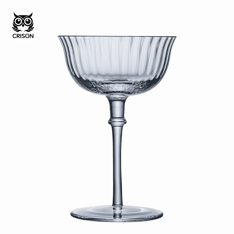 CRISON INF07 Tall Crystal Glass Cocktail Cup Martini Mixology Glassware for Home Bar And Entertaining