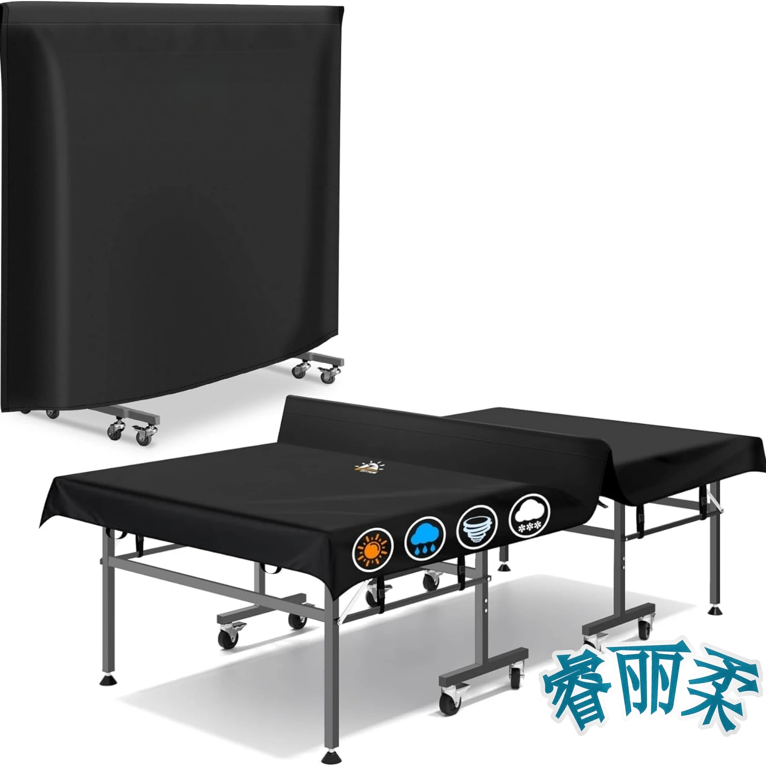 600D Oxford Fabric Table Tennis Table Cover Ping Pong Table Cover Universal 9x5 FT Waterproof Sunproof Fits Folding Flat Tables