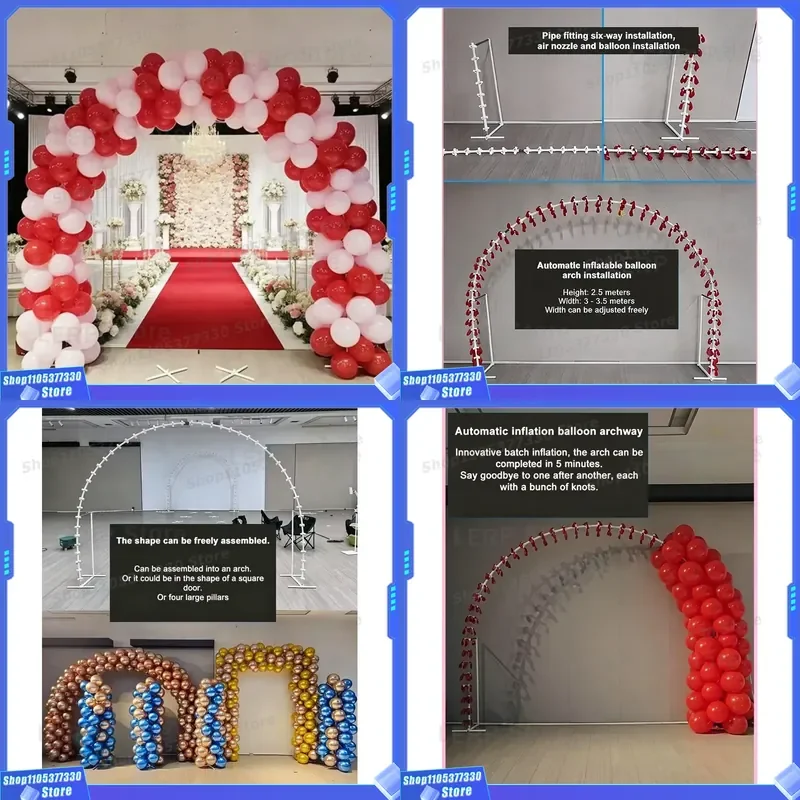 Self Inflating Balloon Arch Kit for Wedding Party Decoration Home Banquet Event Supplies Air Column Gate New Design Easy