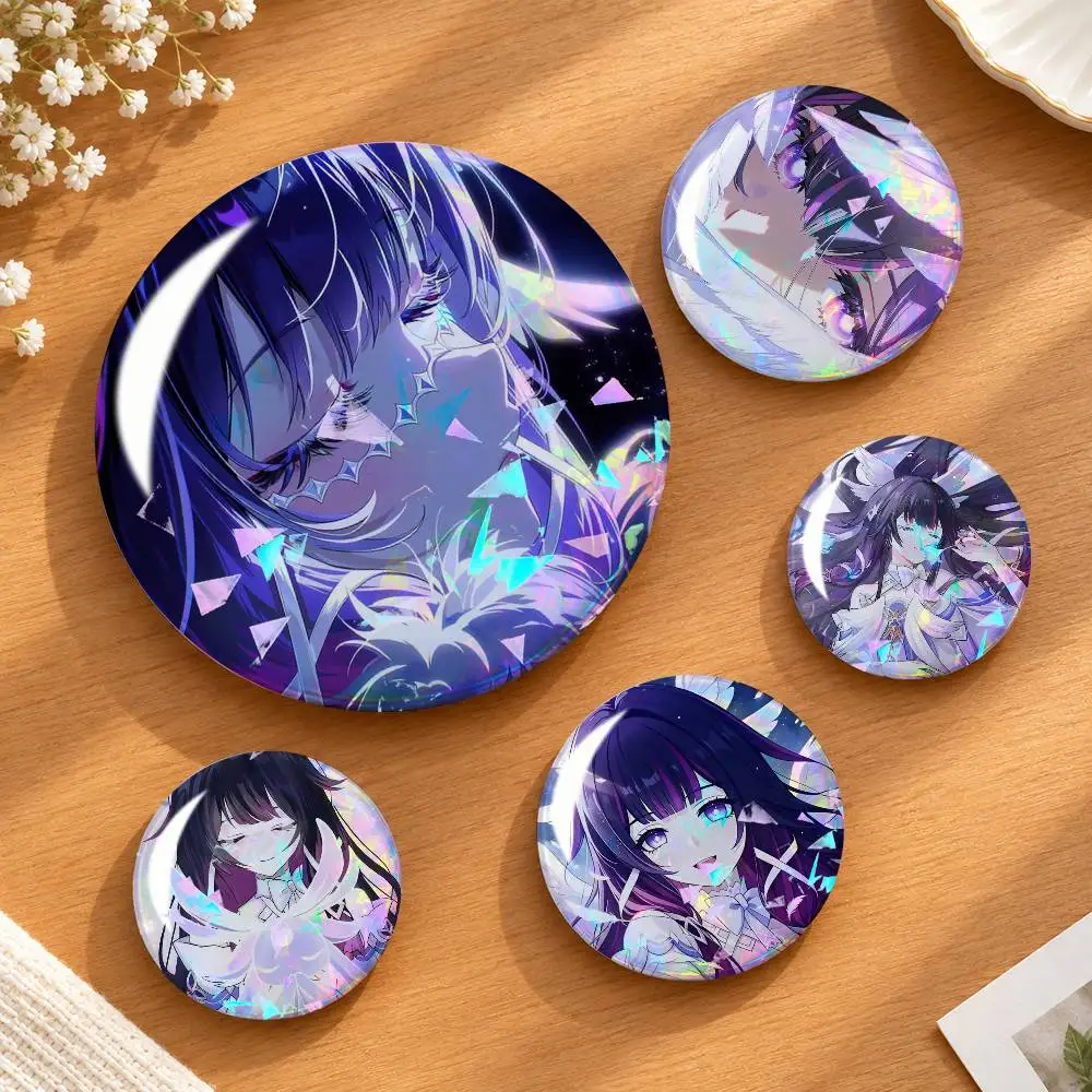 Moon Maiden C-Columbina G-Genshin-I Game Badges Creative Tinplate Round Button PinsBrooch Badge Clothes Backpack Custom
