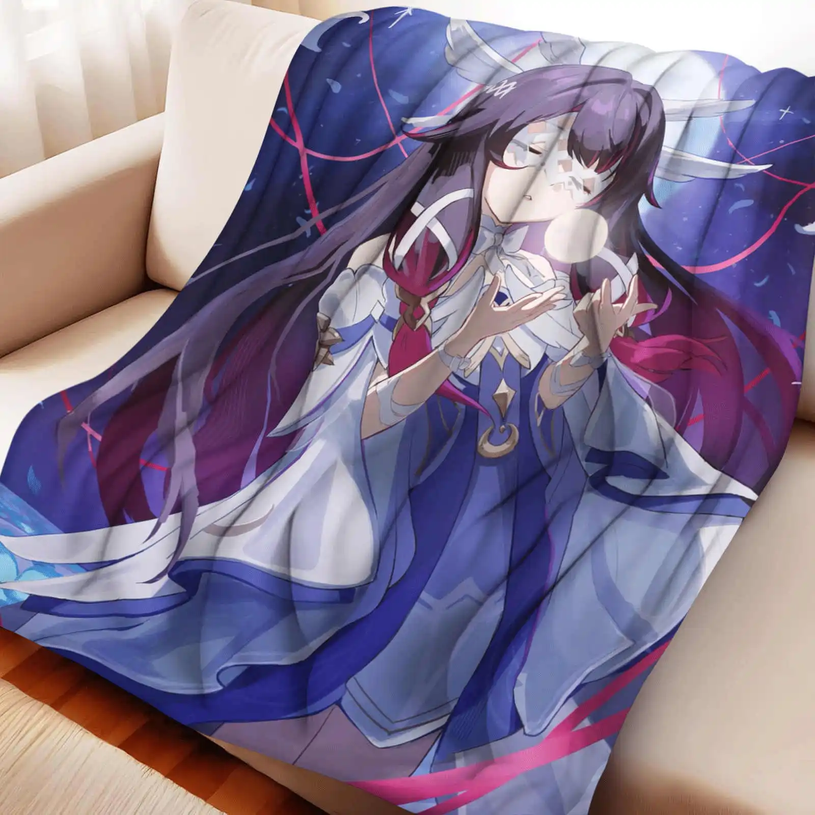 Genshin Impact Blanket Throw Super Columbina Plush Living Room Sofa Couch Childish Birthday Gifts