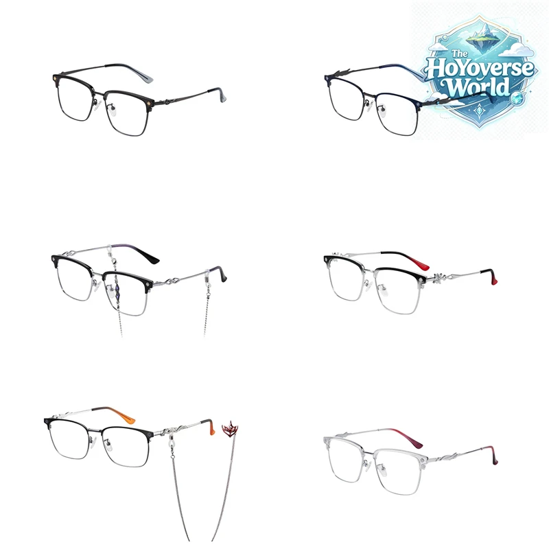 [Original] Genshin Impact Fatui Frost And Flame Eyeglasses Gift Set Dottore Capitano Cosplay Prop Tartaglia Columbina Glasses