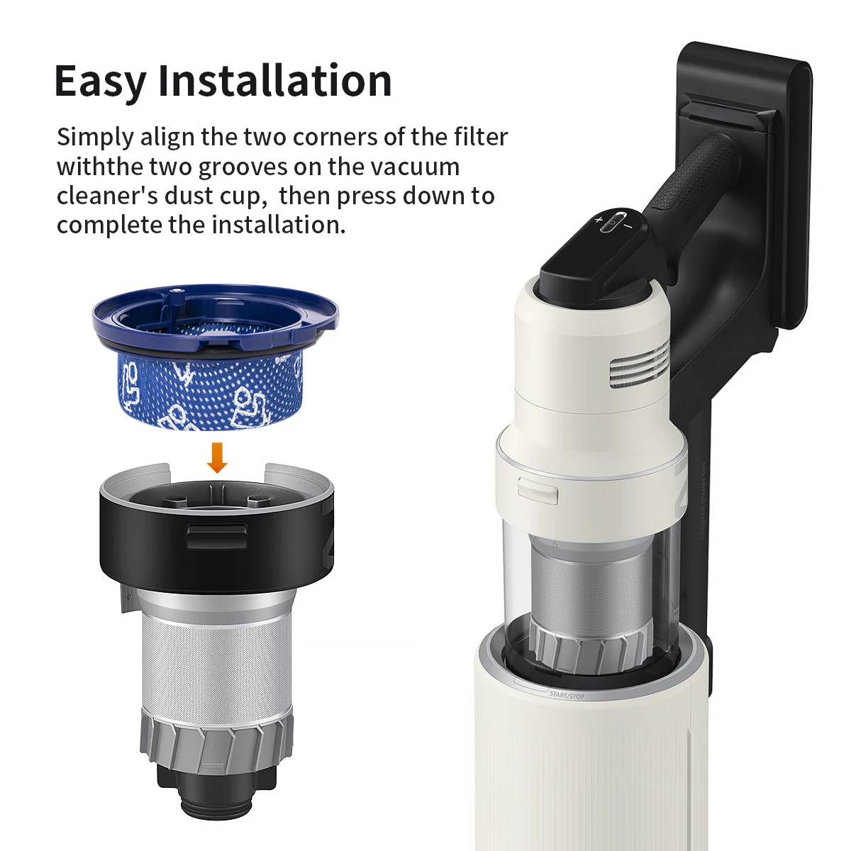 High Efficiency Filter Keeps Strong Suction Suitable for Samsung Jet AI Cordless Stick VS35D9762UK/AA VS28C9760UG/AA