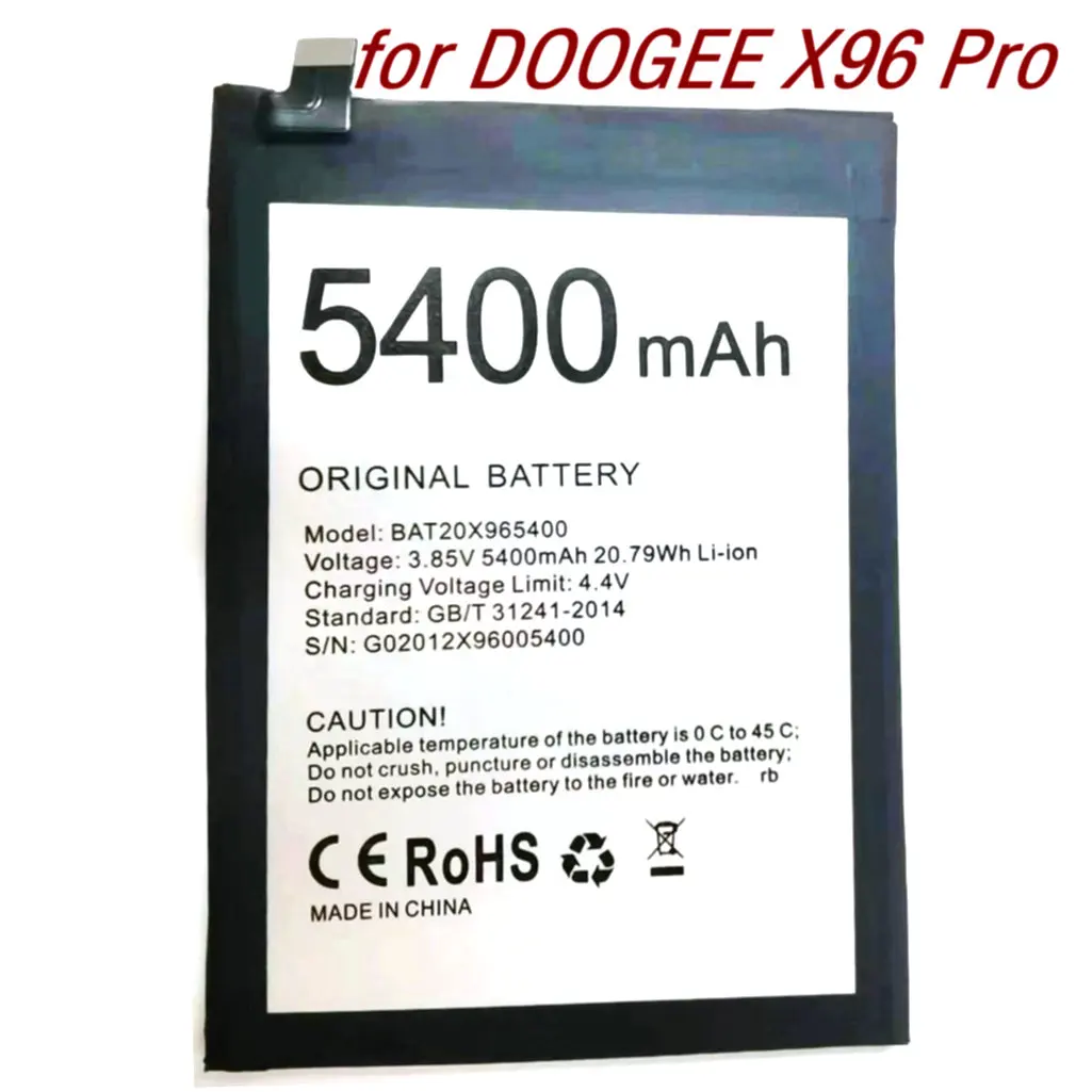 3.85V BAT20X965400 High Capacity Battery for Doogee X96 Pro Mobile Phone