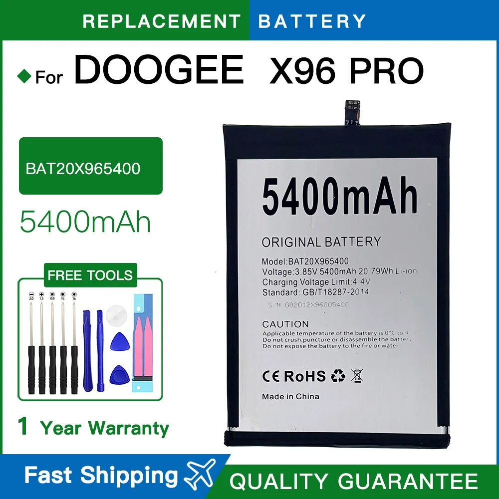 Brand New Replace BAT20X965400 Battery 5400mAh 3.85V for Doogee X96 PRO Mobile Phone Battery +Fast Shipping with Free Tools