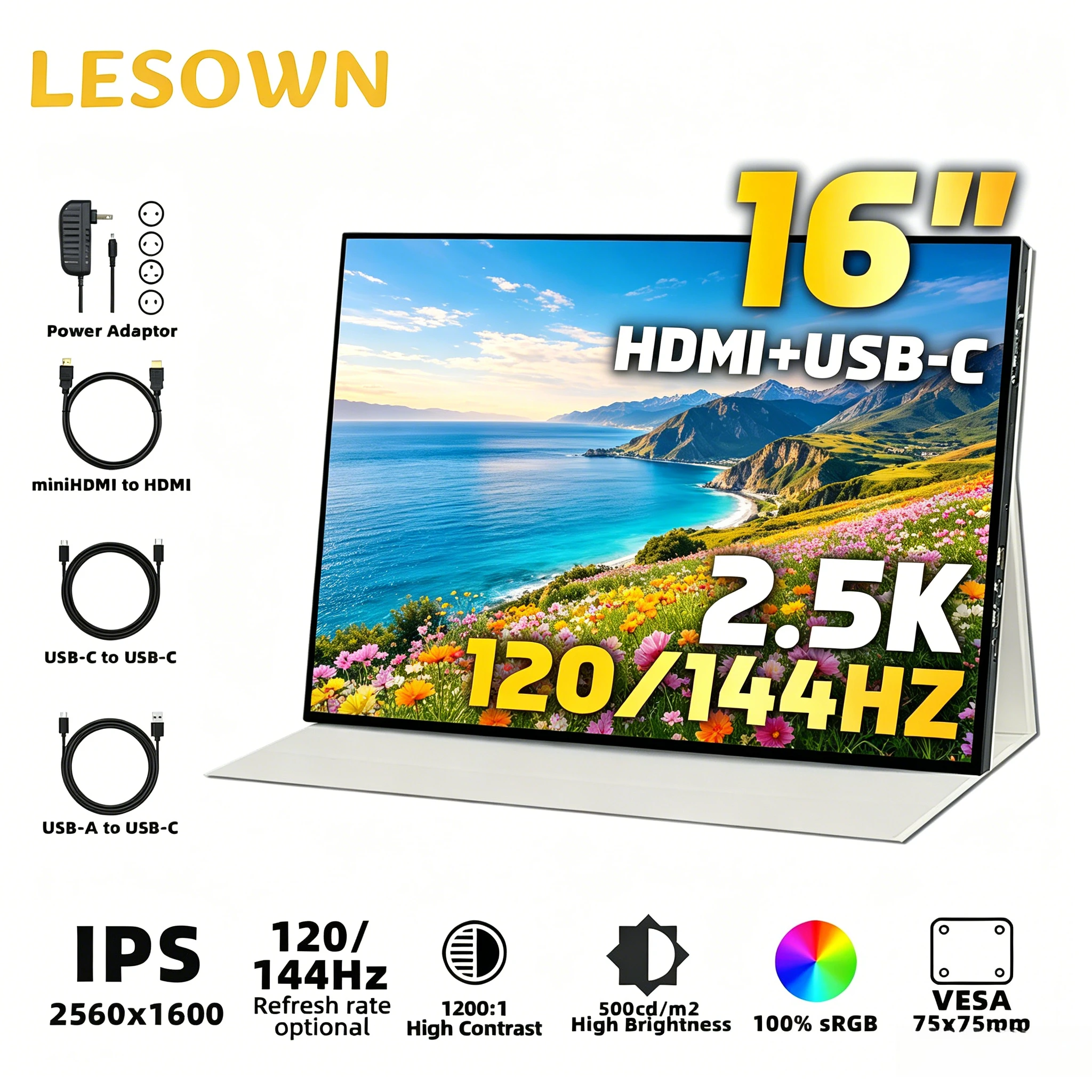 LESOWN 16:10 Ultra-Smooth Gaming Touch Screen 16