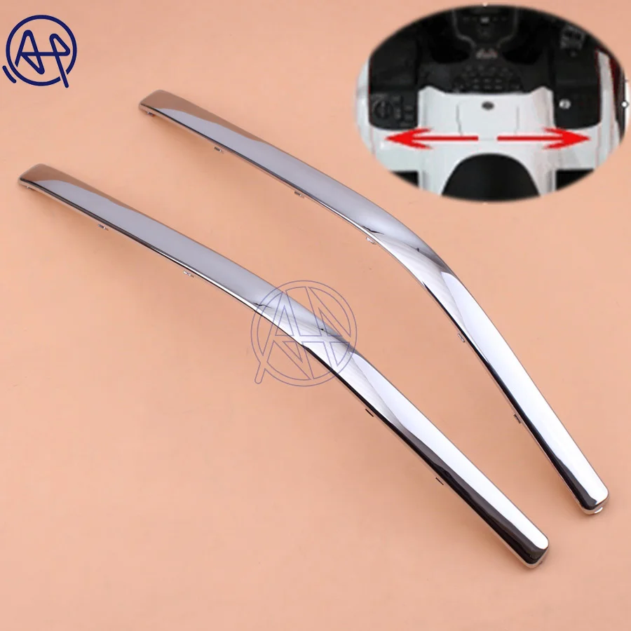 1pair Chrome Motorcycle Decoration Strips Parts Connecting Fairing Bow Shaped Strake For Honda GoldWing GL1800 2001-2011 GL1800