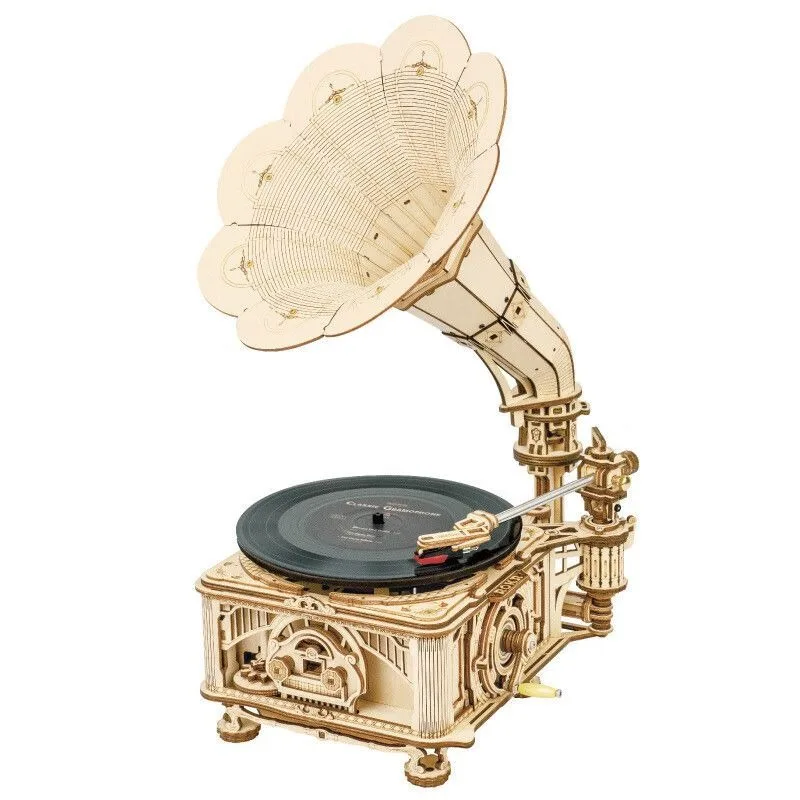 Vinyl phonograph 3d three-dimensional assembly building block adult DIY puzzle high difficulty