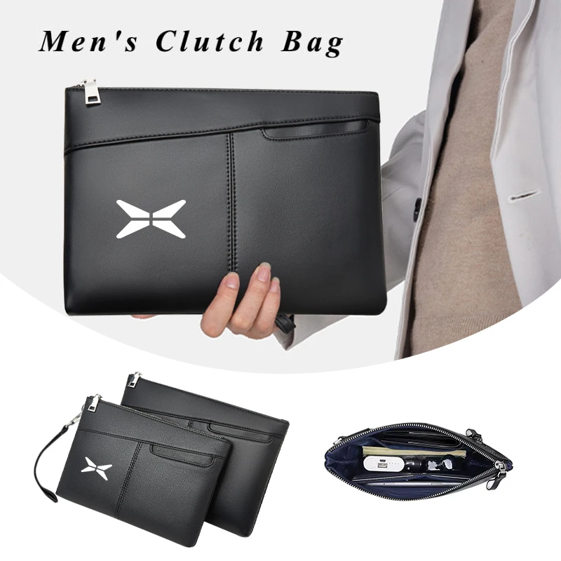 Car Men's Clutch Bag Business Handbag Card Case Phone Cash Wallet For Xpeng P7 G3 G3i G9 P5 X2 N5 F30 H93 Beta 2019 2020 2021