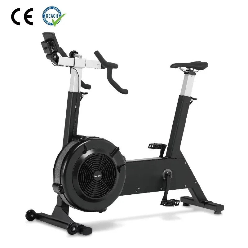 Commercial Grade Air Bike with LCD Monitor for Gym Studio HIIT Training Cardio Professional Exercise Assault Air Bike