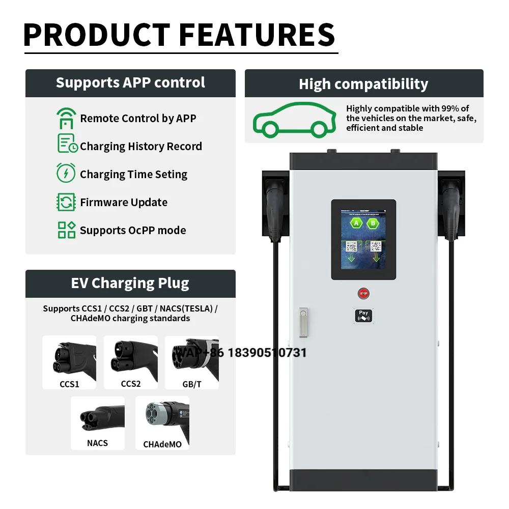 Electway High Power 30kW 40kW Floor-mounted DC EV Charging Station Fast  Commercial Electric Car Charger with Payment System