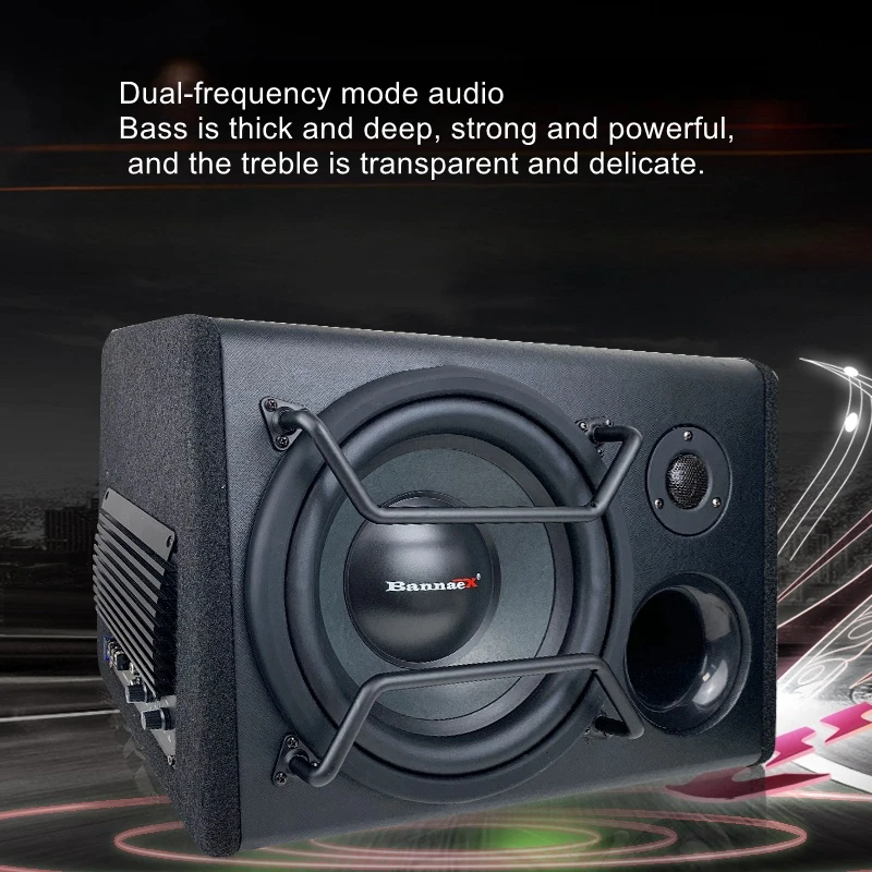 Car stereo 10 inch active high-power subwoofer 12V with tweeter car 24V truck modification