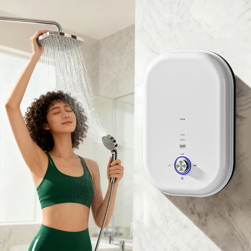 Customizable 110V Tankless Electric Shower Water Heater Instant Pump Hotel Bathroom Wall Mounted Car Solar Power Source Plastic