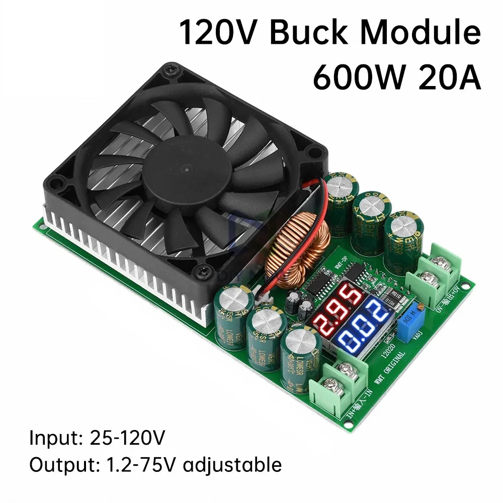 Dc-Dc 600w Adjustable Step-Down Module Step-Down Module Step-Down Board With Cooling Fan Solar Led Driver Power Supply