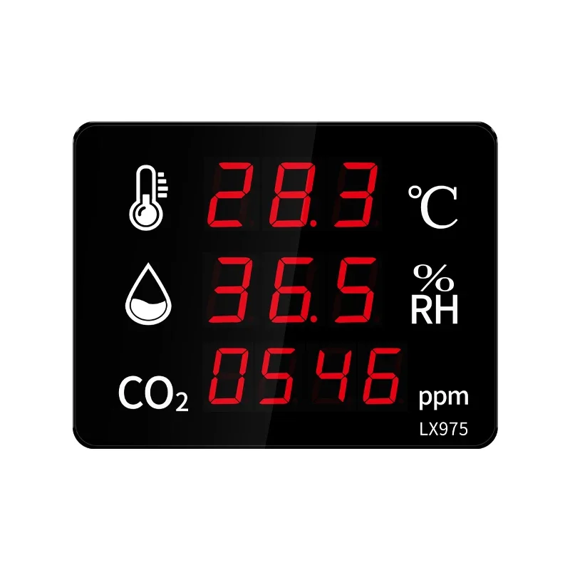 Digital LED Air Quality Detector with Temperature Humidity Sensor CO2 Tester Monitoring  for Home/Office