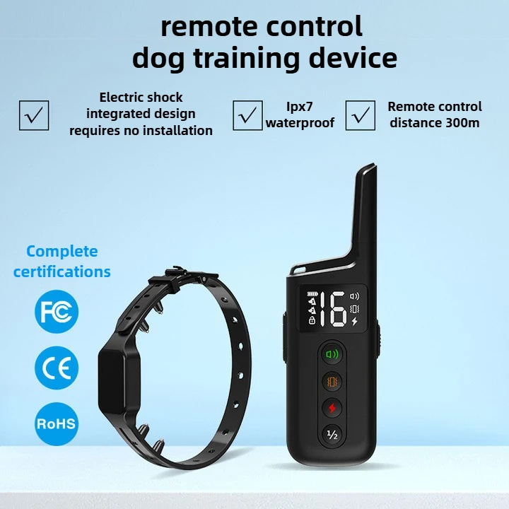 Remote Control Dog Training Collar with Electric Shock Anti Barking Device Rechargeable Waterproof Anti Bark Dog Shock Collar