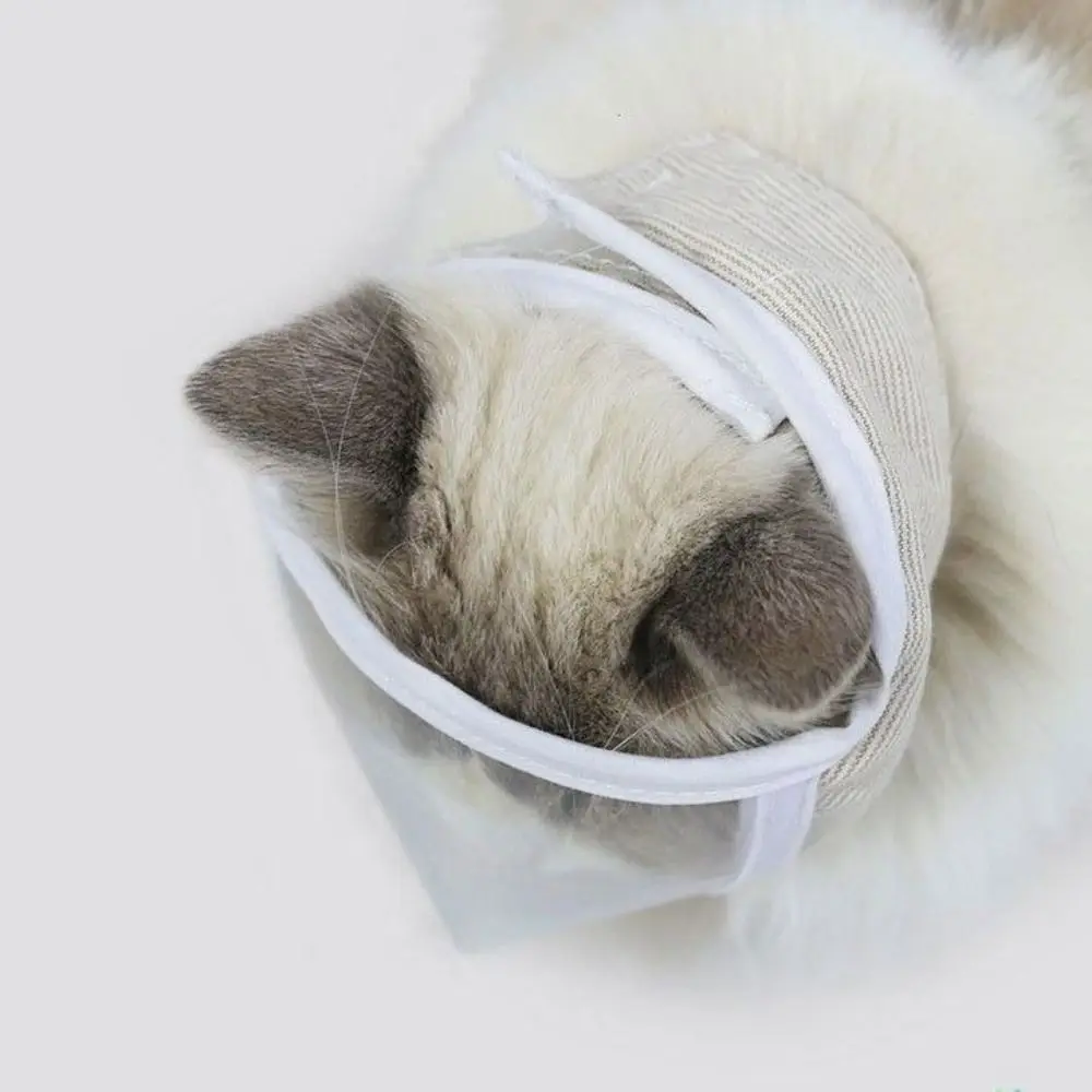 Transparent Pet Anti-Bite Muzzle Adjustable Anti Barking Kitten Grooming Muzzle Anti-Scratch Breathable Cat Face Mask Bathing