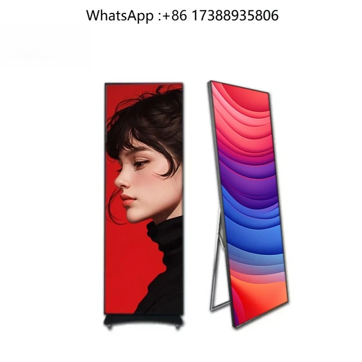Factory High  Quality Video Wall Floor-Standing  Indoor  LED Video  Advertising  Screen Publicity  Equipment for  Poster Display