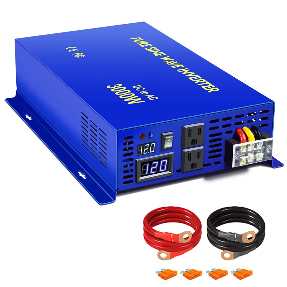 2026 Hot Sale WZRELB 3000W Car Power Home Appliance Inverter Pure Sine Wave DC to AC Power Converter Single Output
