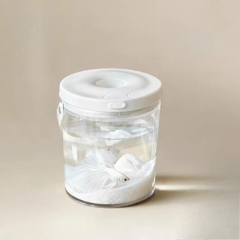 Fish tank new small desktop office portable outdoor oxygen wireless oxygen injection goldfish tank