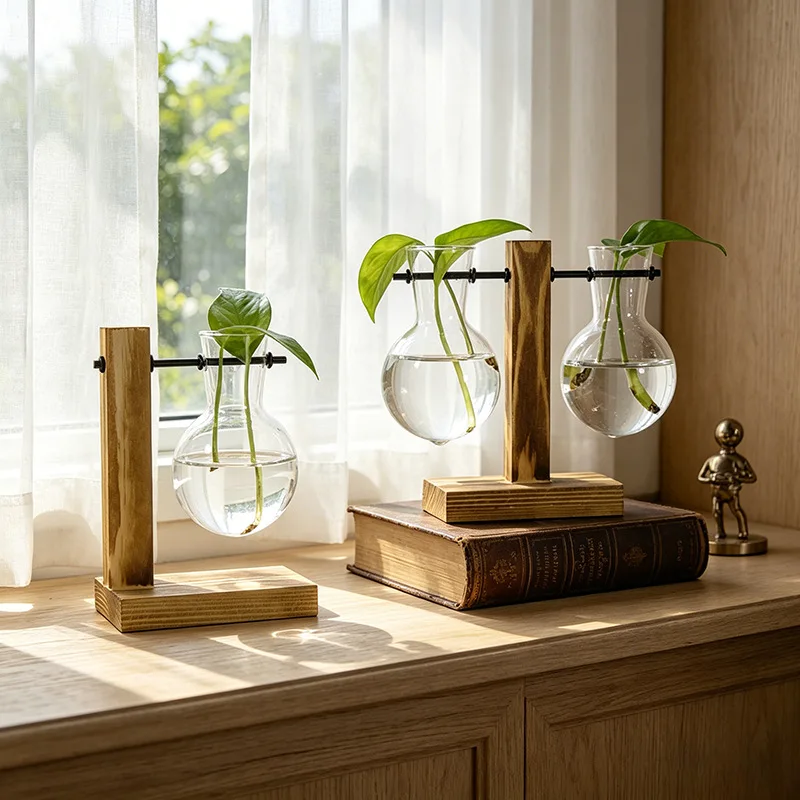 Hydroponic Plant Terrarium Vasevase Decoration Home Glass Bottle Hydroponic Desktop Decoration Office Green Plant Small Potted