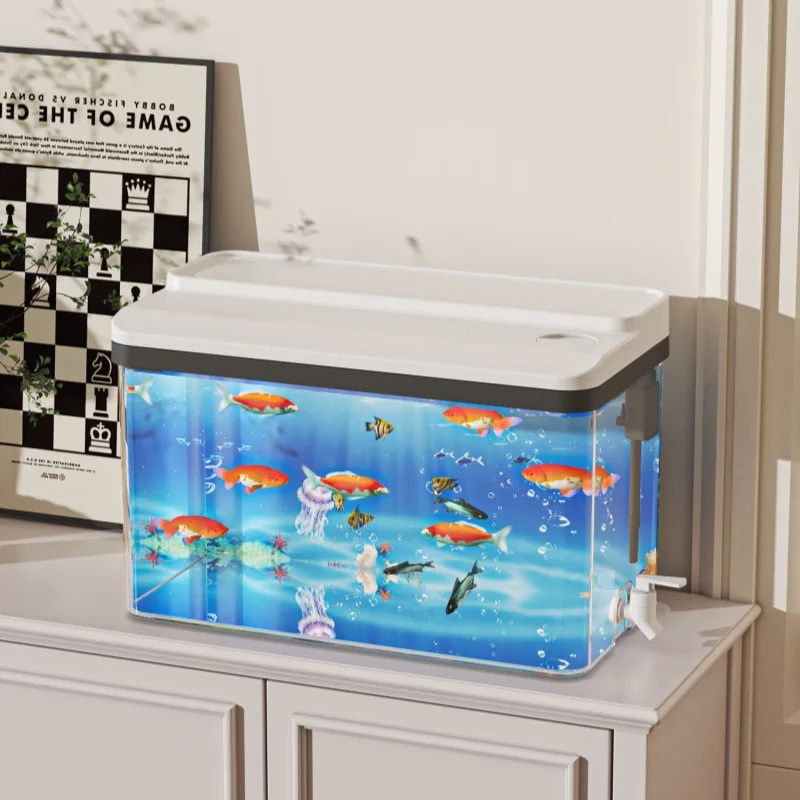 Small Desktop Betta Aquarium Kit  Glass Beginner Fish Tank with Filter & LED Compact Turtle Shrimp Bowl Home Office