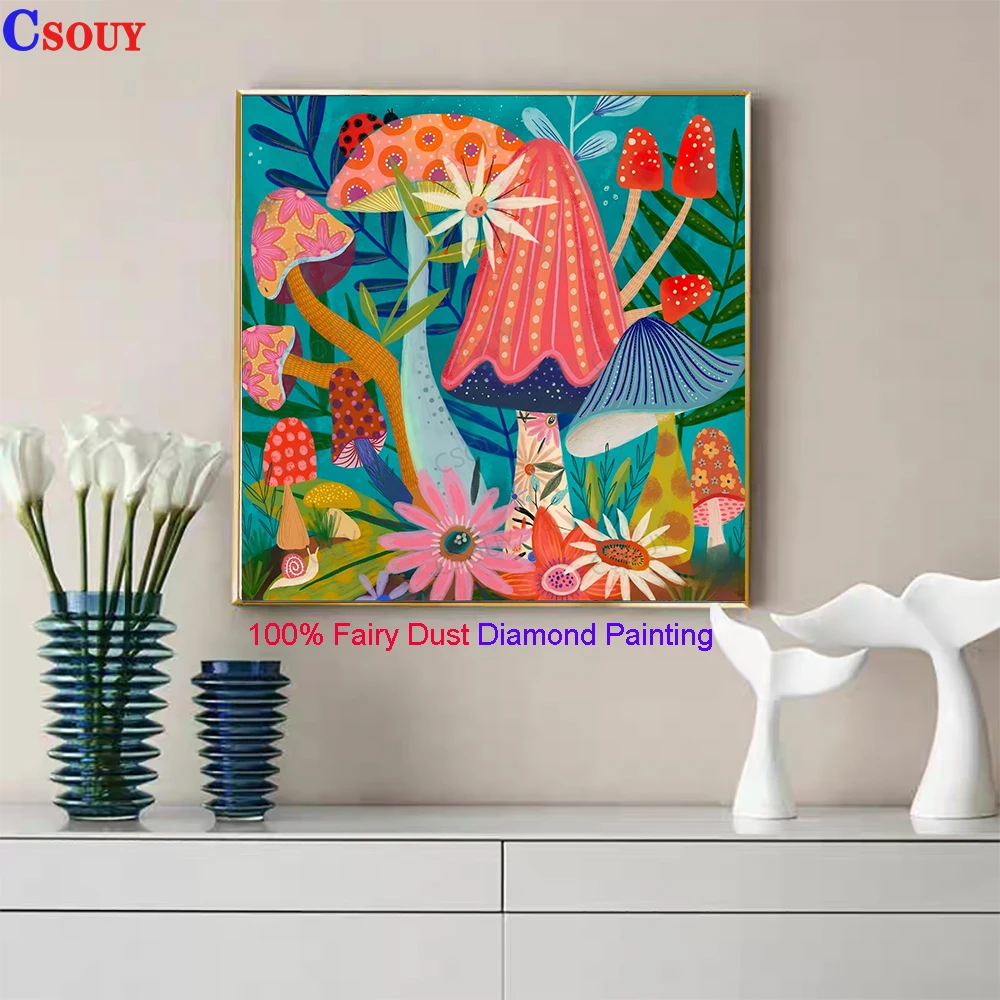 100% Fairy Dust Diy Diamond Painting Cross Stitch Beauty Flowers 5D Square Drill Full Crystal Embroidery Mosaic Decor Needlewor