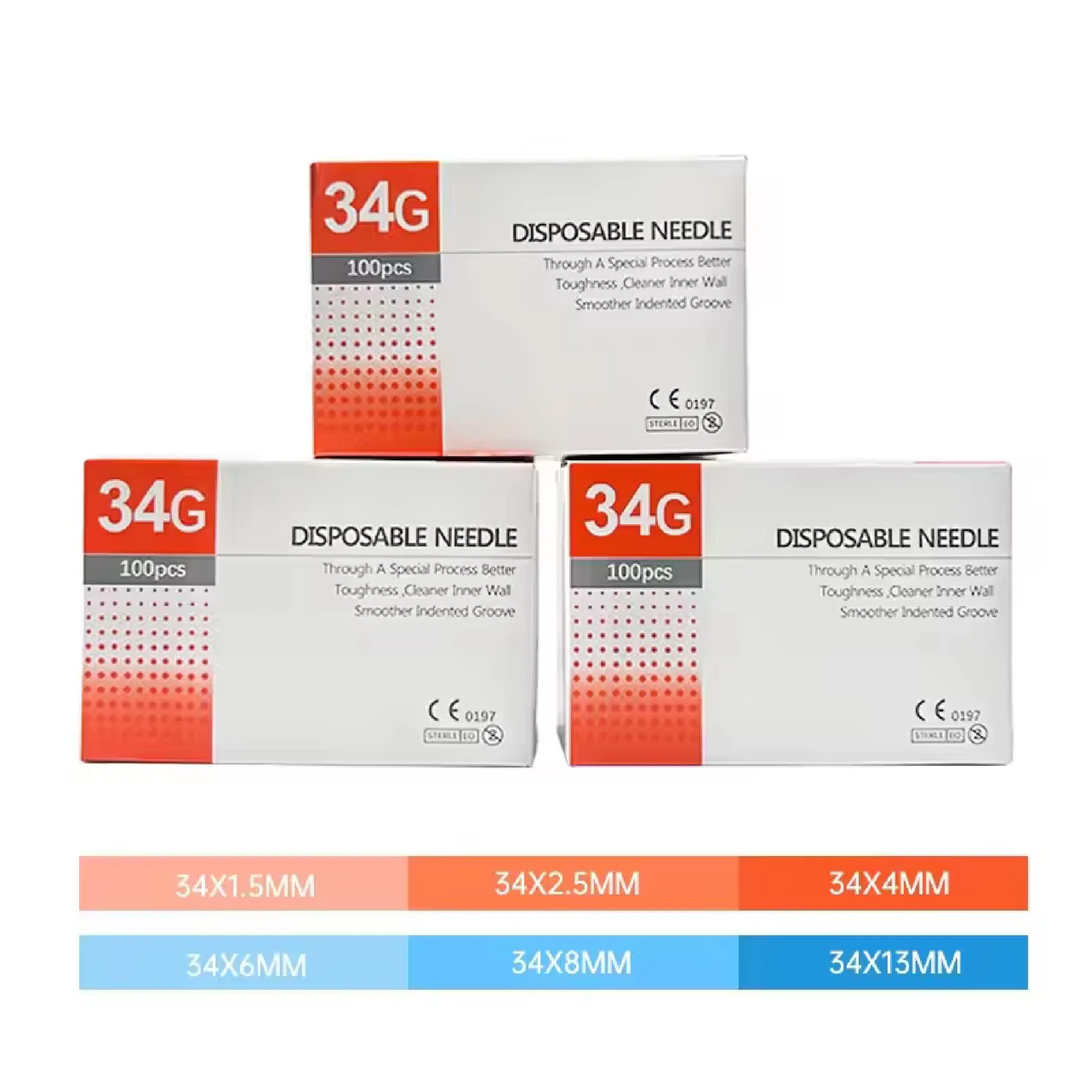 100pcs/box 30G-34G Superfine 1.5/2.5/4/6/8/13mm Meso Painless Disposable Sterile Micro Injection Cosmetic Beauty Tattoo Needle