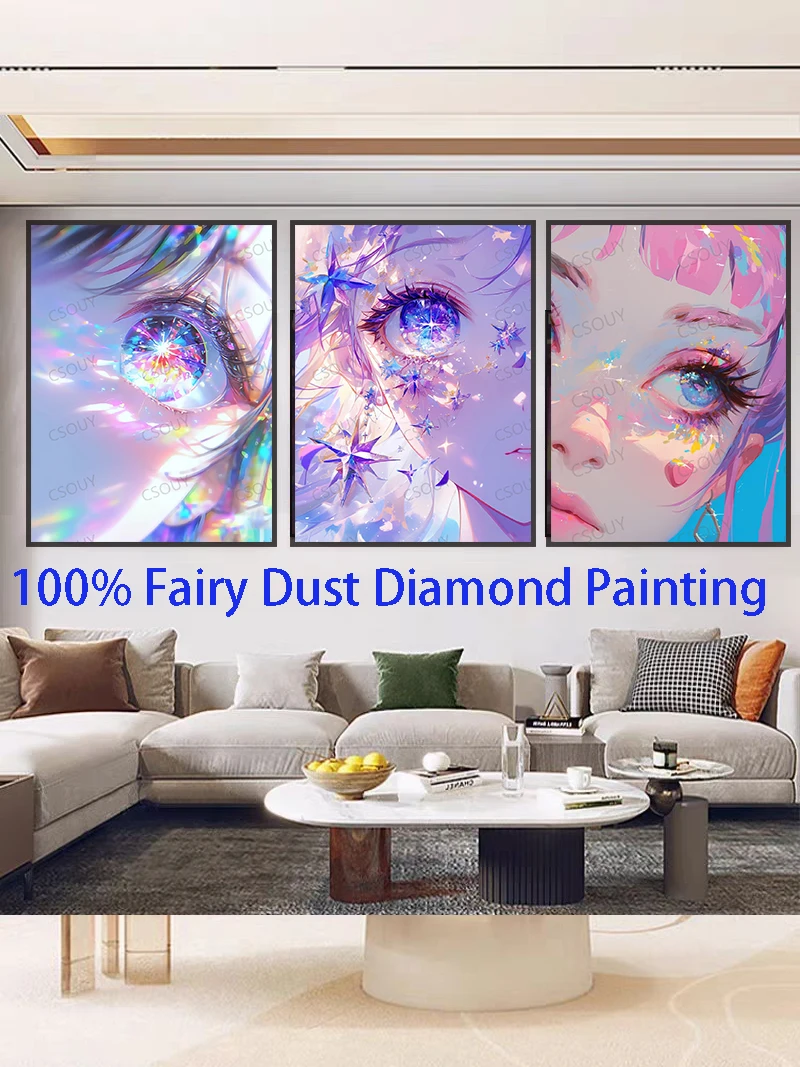 100% Fairy Dust Diy Diamond Painting Cross Stitch Beautiful Fairy Crystal Square Drill Full Embroidery Mosaic Decor Needlework