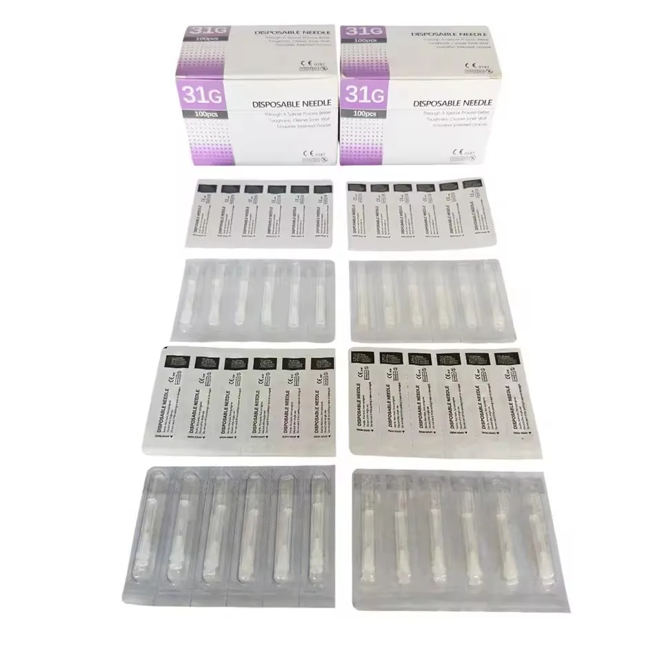 31G Disposable Painless Syringe Needle 100Pcs/Box 4/6/13mm Facial Beauty Care Mesotherapy Tattoo