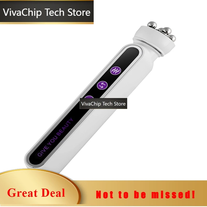 VivaCT3in1 RF Heating EMS Facial 360° Roller Massager For FIne Lines Lifting Skin Rejuvenation Skin Firm Microcurrent Beauty Mac