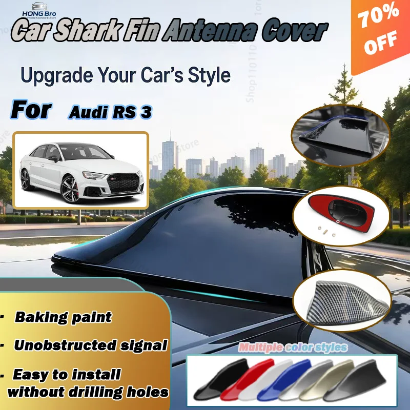 For Audi RS 3 Car Roof Top Mount Shark Fin Aerial Antenna Toppers Auto Radio AM FM Antenna Signal Amplifier Aerial