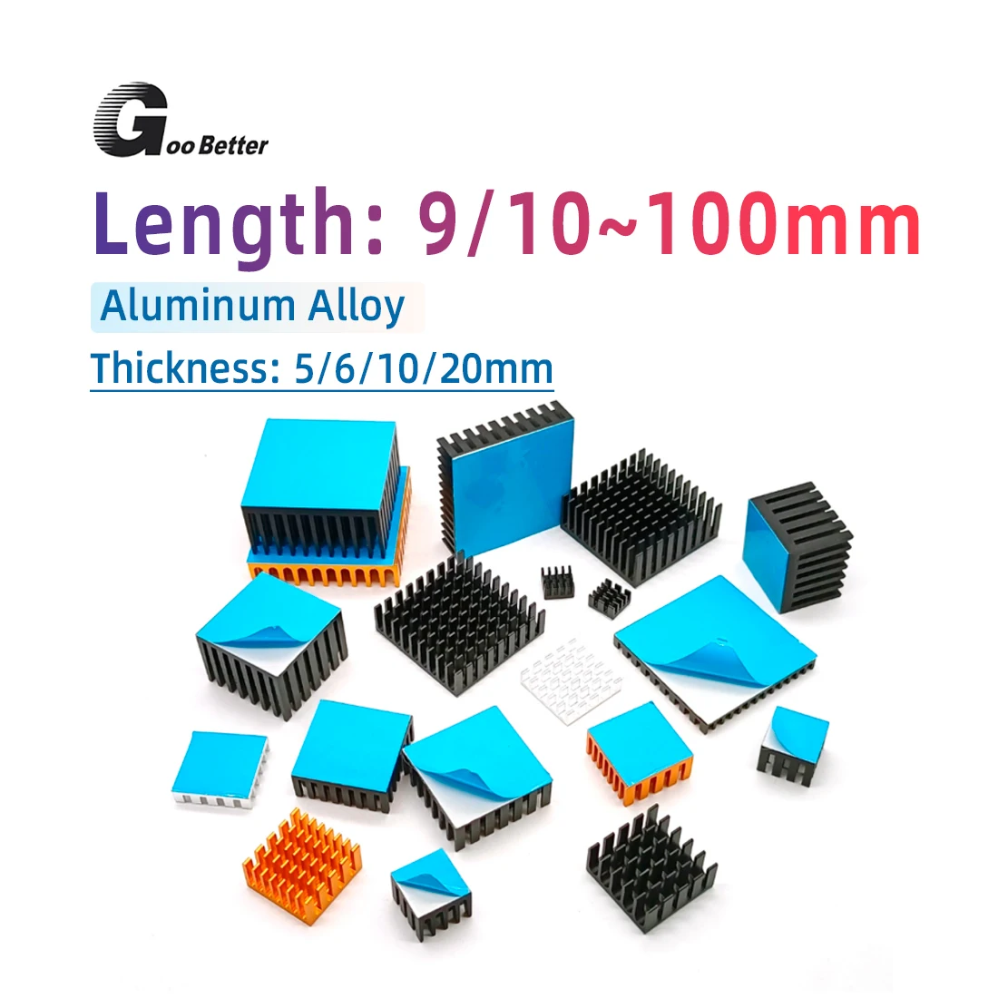 Aluminum Heatsink Radiator Heat Sink Cooler for Electronic Chip Cooling With Thermal Conductive Tape