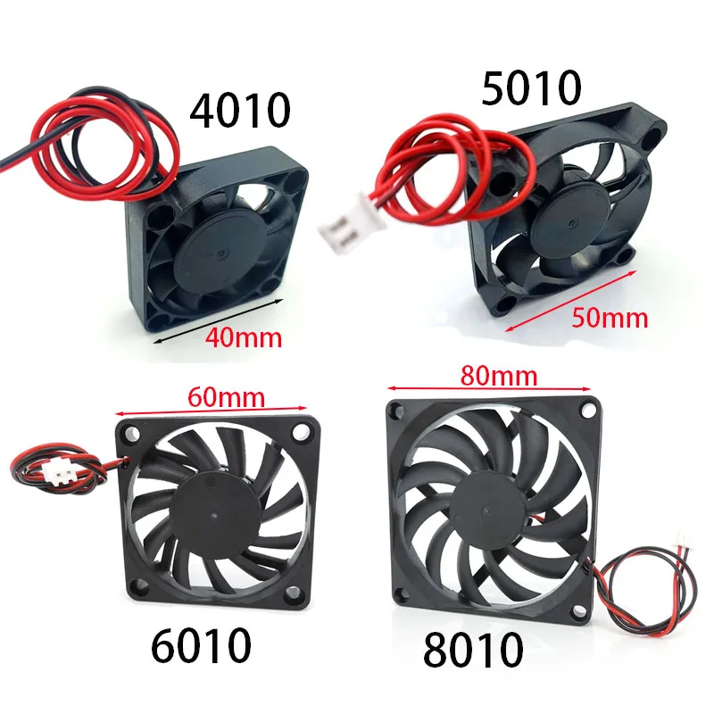 5V 12V 24V Cooling Fan 4010 5010 6010 8010 Cooler Fan 3D Printer Parts Computer CPU Cooling Fan Radiator Extruder Fan
