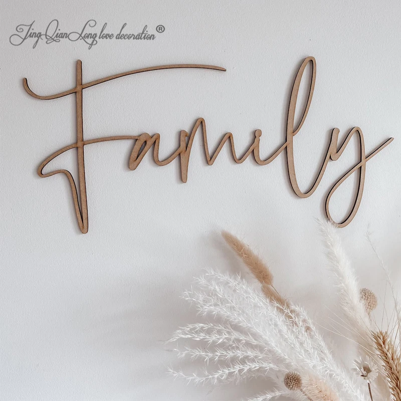 Custom Family Wooden Word Sign For Wall Art, Photo Prop, Gallery Wall