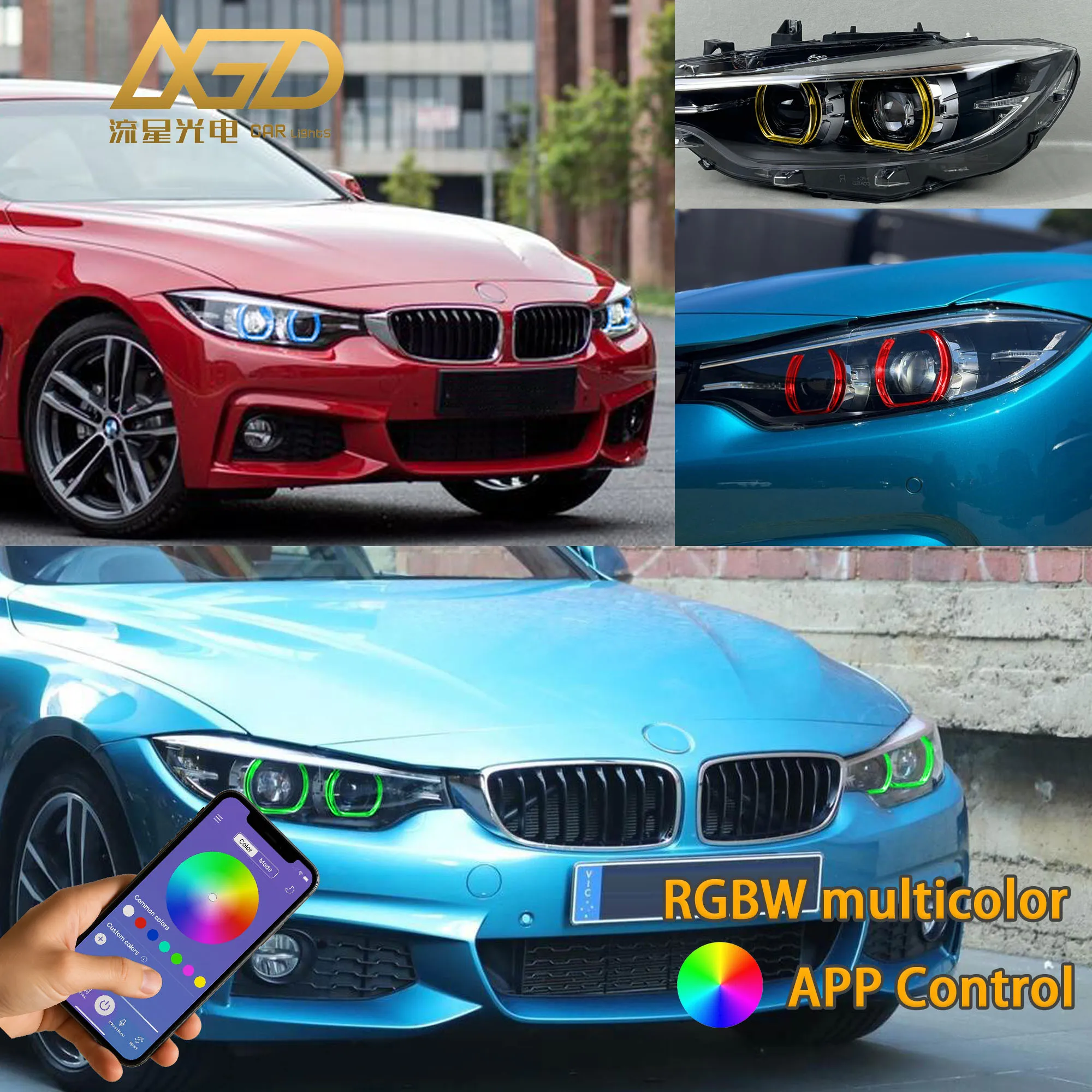 LXGD For BMW M3 M4 RGBW DRL F80 F82 F32 F36 LED HEADLIGHT LED Modules with Heatsinks 63117493227 63117493228