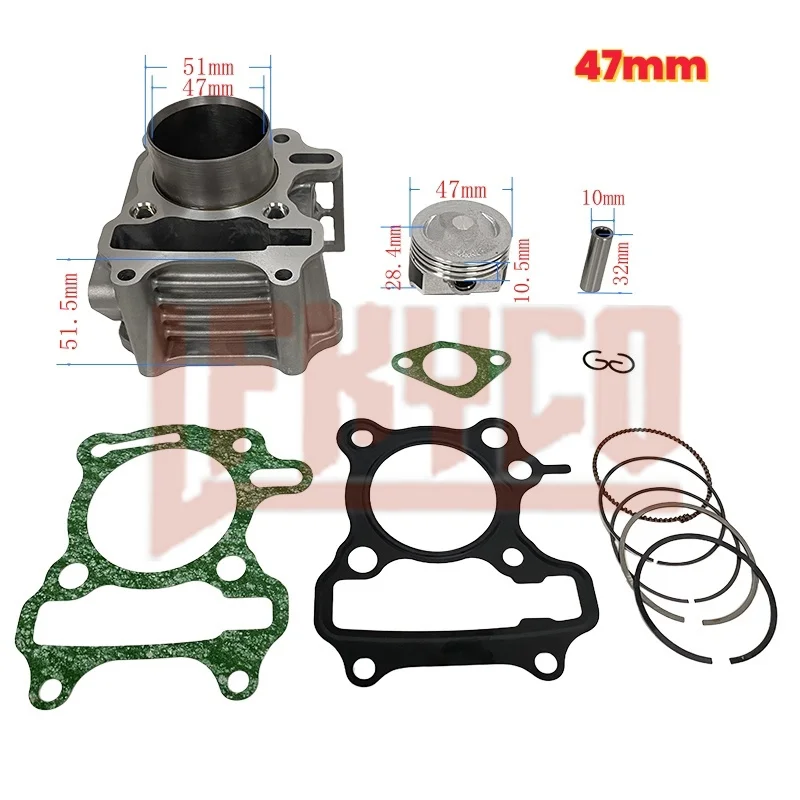 70cc Racing Big Bore Cylinder Block Kit For SYM Mio Allo Cello Orbit Fiddle 2 3 Symphony S-SR 50cc APS AWA PEUGEOT KISBEE 47mm