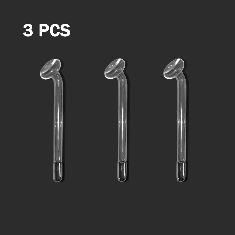 3pcs High Frequency Facial Mushroom Electrode Nozzle Attachment Tubes Face Massager Purple Light Face Skin Care Tool