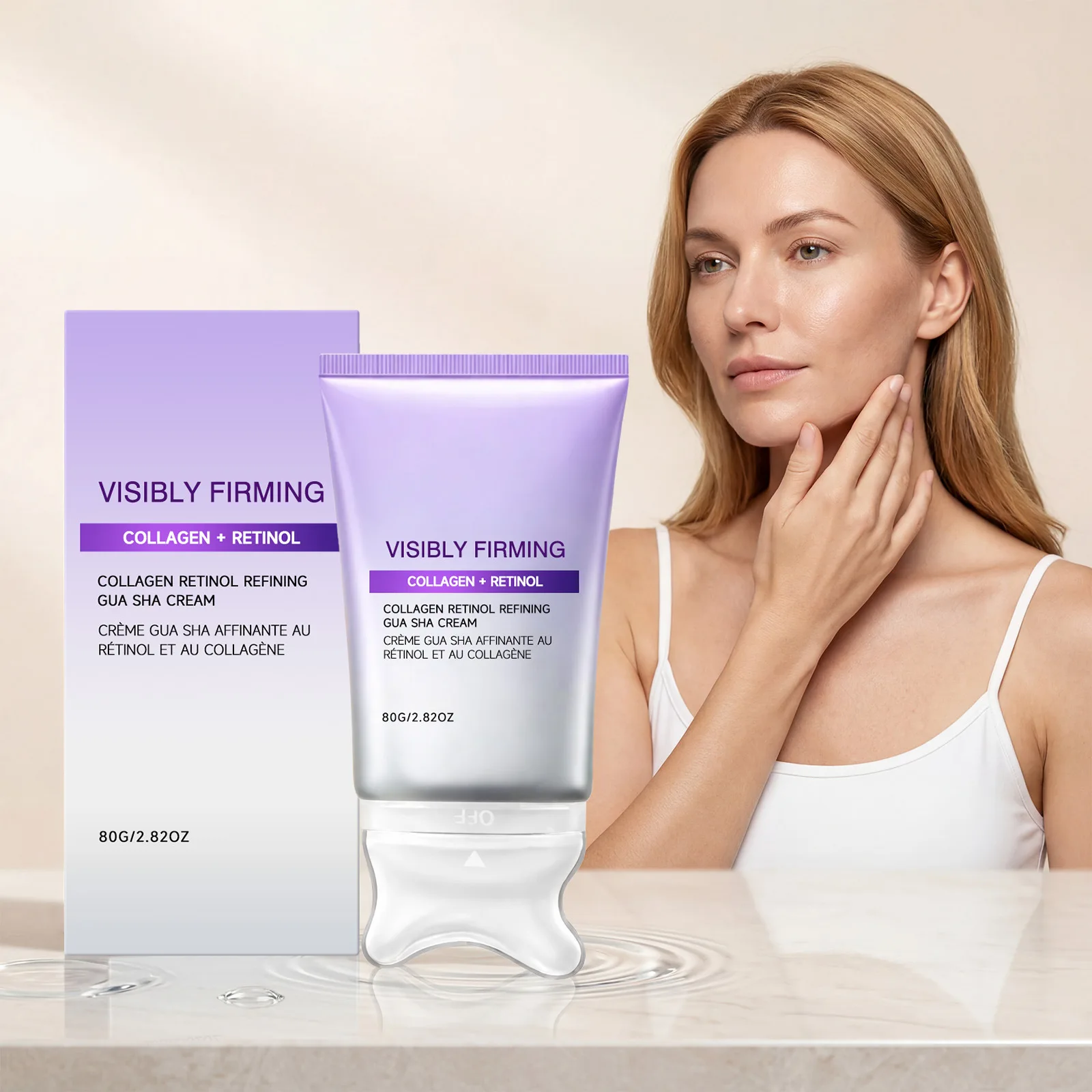 Firming Face Cream Scraper Massager Lifting Skin Contour Reduce Sagging Skins Face Cheek Neck Skin Care Retinol Collagen Creams