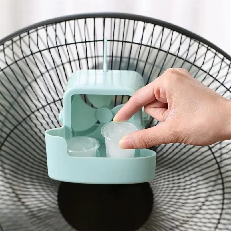 Portable Electric Fan Cooling Storage Box Hanging Fan Cooling Tool With 4 Cups Cooling Box Fan Cooler Refrigeration Accessories