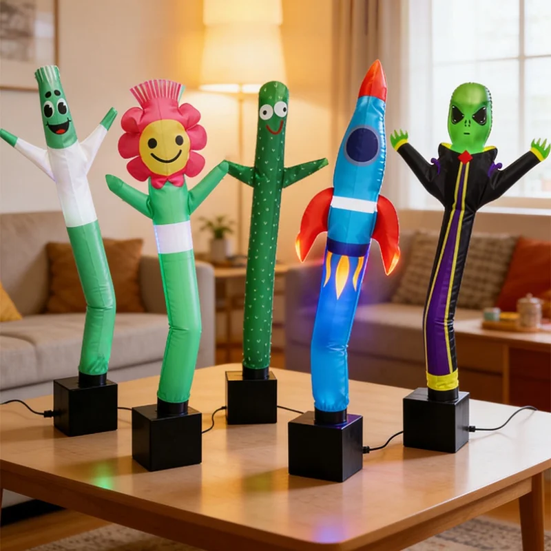 50cm Inflatable Dynamic Waving Alien Ornaments Mini Cartoon Air Model Desktop Decoration Holidays Party Halloween Atmosphere Dec