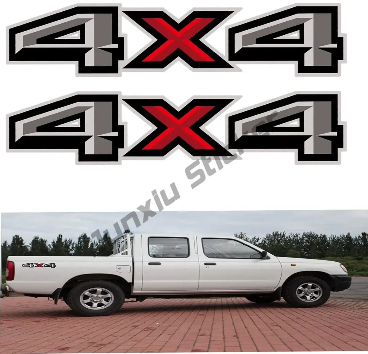 2PCS 4x4 Decals Stickers for Racing Rally 4x4 Off Road Truckwith Ford F150 F250 F350 4x4 Truck Camper Bumper Car Sticker KK10cm