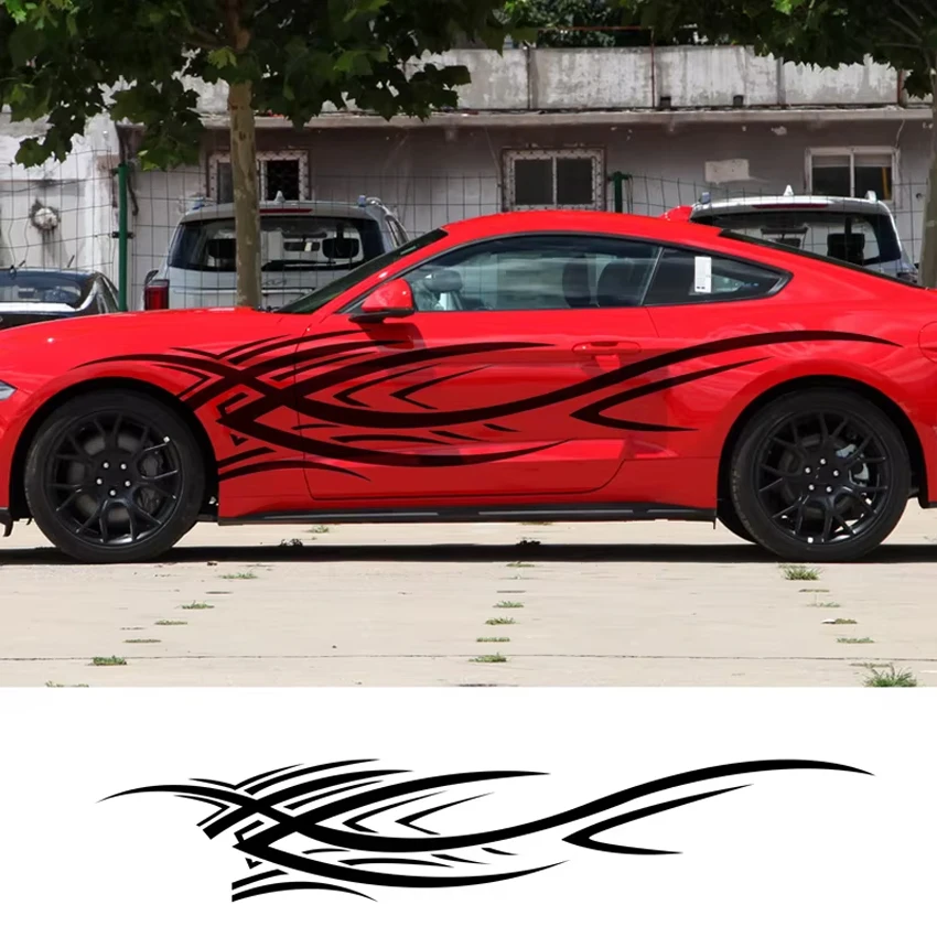 2PCS Car Personalized Flame Totem Universal DIY Flame Vinyl Decal Sticker Waterproof For Car Motorcycle Flame Sticker Decals