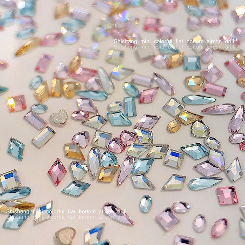 50PCS K9 Shiny Flat Back Nail Art Rhinestones Crystal Diamond Parts Accessories For Nails Decoration Manicure Supplies Material