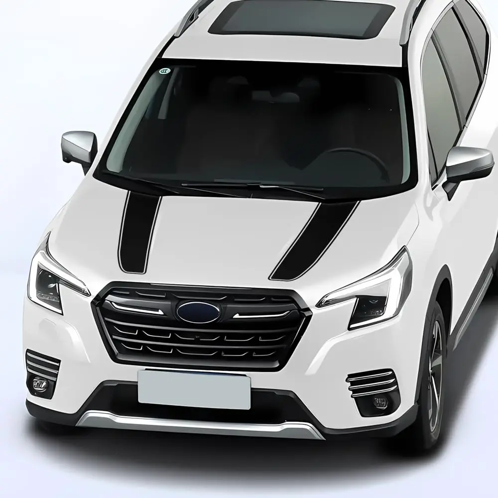2pcs Car Hood Bonnet Racing Stripes Vinyl Decal Stickers Compatible with Subaru Forester SJ SK 2014-2025
