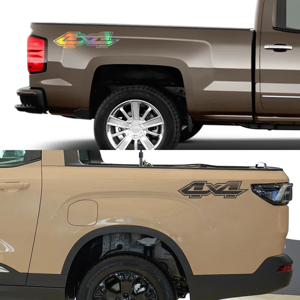 Pickup Truck Tailgate Stickers 2Pcs 4X4 Offroad Vinyl Decals Waterproof Sport Graphics Auto Body Exterior Modification Accessori