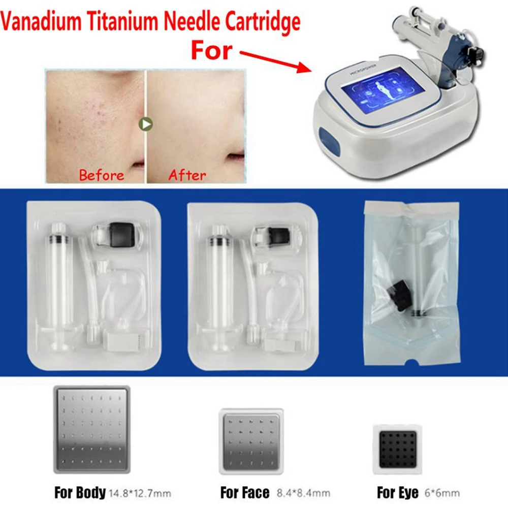 Disposable Eyes/Face/Body Nano Chip Cartridge Vanadium Titanium Crystal Tubing  For MicroPower Gun Skin Whiten